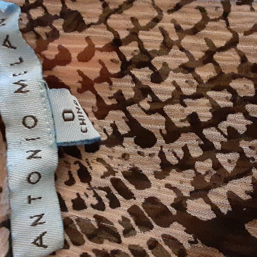Antonio Melani black brown cream snakeskin print silk sleeveless dress sz 0 EUC… - Picture 4 of 5